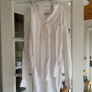 Madewell Linen-Blend Novella Popover Tunic Top